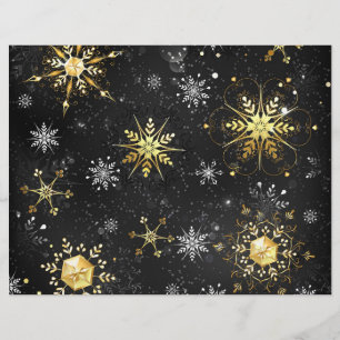 Prospectus 21,6 Cm X 24,94 Cm Les flocons dorés de Noël sur l'Arrière - plan noi