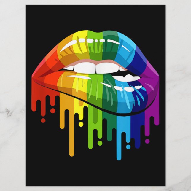 Prospectus 21,6 Cm X 24,94 Cm LGBT Rainbow Lip Gay pride (Devant)