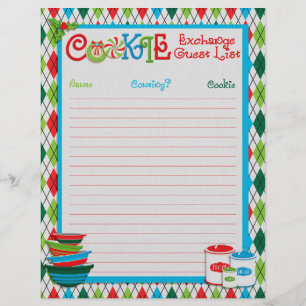 Prospectus 21,6 Cm X 24,94 Cm Liste d'invités Christmas Cookie Exchange