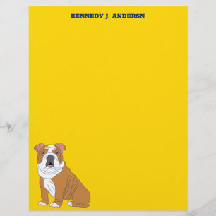 Prospectus 21,6 Cm X 24,94 Cm Livre d'écriture personnalisé Bulldog anglais