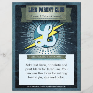 Prospectus 21,6 Cm X 24,94 Cm LJHS Parent Club Flyer pleine couleur