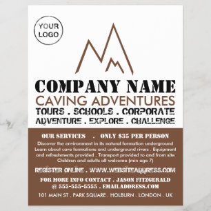 Prospectus 21,6 Cm X 24,94 Cm Logo Brown Mountain, Annonce d'aventure de spéléol