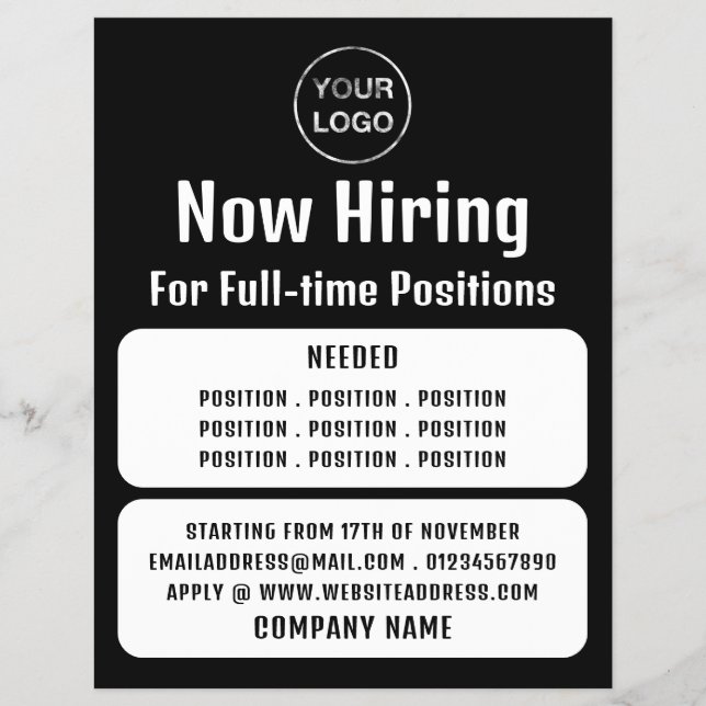 Prospectus 21,6 Cm X 24,94 Cm Logo d'entreprise, Recrutement de vacances d'emplo (Devant)
