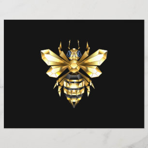 Prospectus 21,6 Cm X 24,94 Cm Logo Faux Gold Foil Bee Polygonal sur Noir