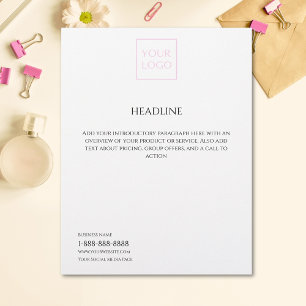 Prospectus 21,6 Cm X 24,94 Cm Logo minimal blanc de la circulaire marketing d'en