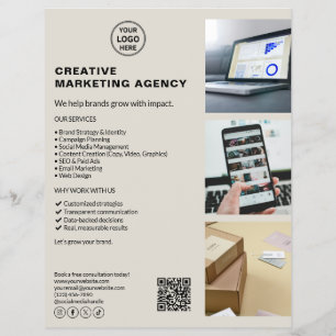 Prospectus 21,6 Cm X 24,94 Cm Logo Moderne Marketing Créatif Neutral Business