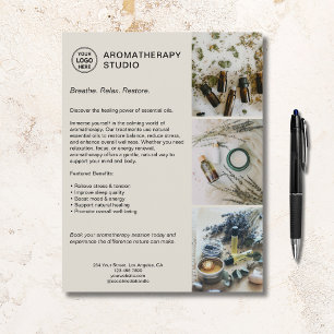 Prospectus 21,6 Cm X 24,94 Cm Logo personnalisé Aromathérapie Spa Promotionnel E