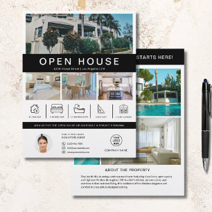 Prospectus 21,6 Cm X 24,94 Cm Logo personnalisé d'agence immobilière pour journé