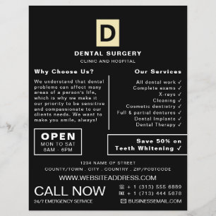 Prospectus 21,6 Cm X 24,94 Cm Logo personnalisé, dentisterie, Publicité pour les