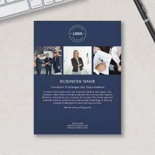 Prospectus 21,6 Cm X 24,94 Cm Logo personnalisé moderne photo bleu entreprise co