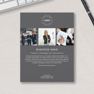 Prospectus 21,6 Cm X 24,94 Cm Logo personnalisé moderne Photo grise Entreprise d