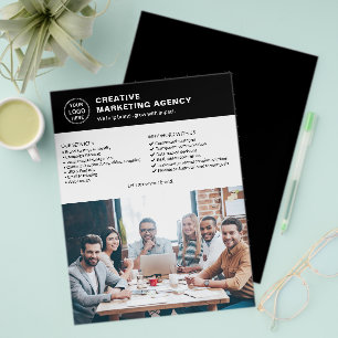 Prospectus 21,6 Cm X 24,94 Cm Logo personnalisé Photo QR Marketing Business