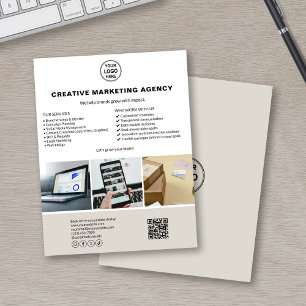 Prospectus 21,6 Cm X 24,94 Cm Logo personnalisé Photo QR Marketing Entreprise Bl