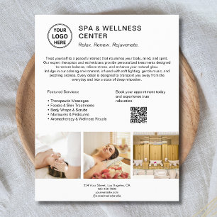 Prospectus 21,6 Cm X 24,94 Cm Logo personnalisé QR Code Spa Wellness Centre Busi