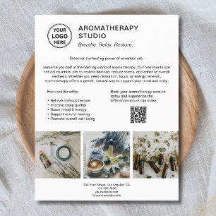 Prospectus 21,6 Cm X 24,94 Cm Logo QR de Spa d'Aromathérapie pour Entreprise Pro