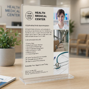 Prospectus 21,6 Cm X 24,94 Cm Logo sur mesure de médecine clinique moderne