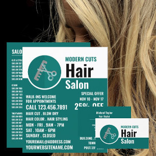 Prospectus 21,6 Cm X 24,94 Cm Logo tendance, Styliste de cheveux, Advert salon d