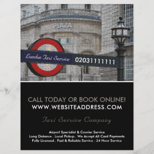 Prospectus 21,6 Cm X 24,94 Cm London City Mosaic Effect Taxi Sign & Price List