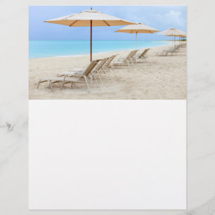 Prospectus 21,6 Cm X 24,94 Cm Lounge chairs on the ocean beach