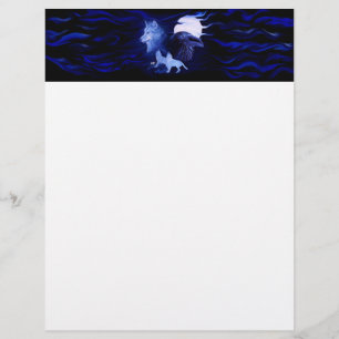 Prospectus 21,6 Cm X 24,94 Cm Loup et corbeau avec pleine lune