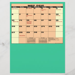 Prospectus 21,6 Cm X 24,94 Cm Mai. 2012 Calendrier 13 Mois Circulaire polyvalent