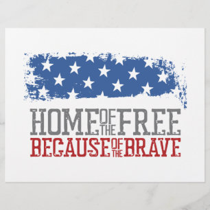Prospectus 21,6 Cm X 24,94 Cm Maison des libres grâce aux braves Drapeau USA