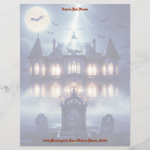 Prospectus 21,6 Cm X 24,94 Cm Maison d'Halloween avec Frankie, bleu foncé