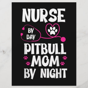 Prospectus 21,6 Cm X 24,94 Cm Maman Pit Bull RN Infirmière Mignonne Patte Chien