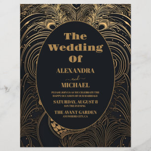 Prospectus 21,6 Cm X 24,94 Cm Mariage Art déco élégant et économique