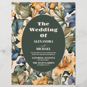 Prospectus 21,6 Cm X 24,94 Cm Mariage botanique du tournesol à aquarelle budgéta