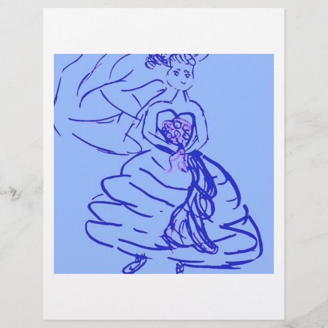 Prospectus 21,6 Cm X 24,94 Cm Mariée de Mariage bleu (Devant)