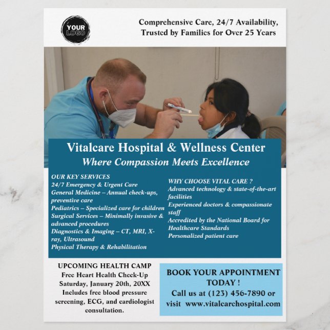 Prospectus 21,6 Cm X 24,94 Cm Marketing hospitalier ou clinique (Devant)