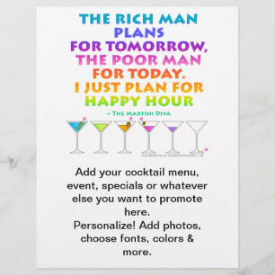 Prospectus 21,6 Cm X 24,94 Cm MARTINI ZEN - Plan pour Flyer Happy Hour