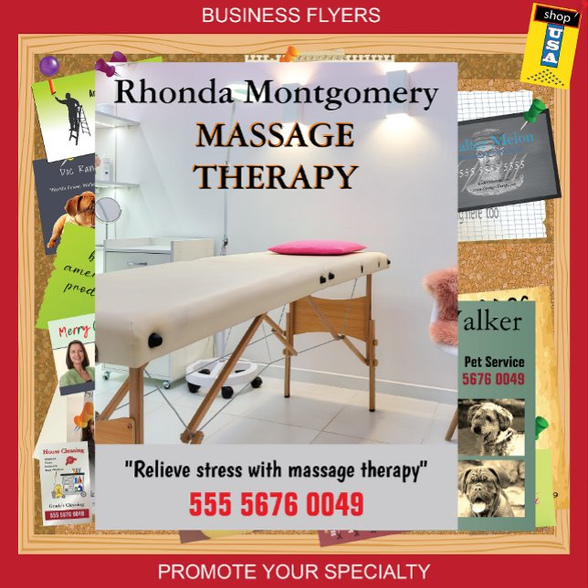 Prospectus 21,6 Cm X 24,94 Cm Massage Therapy Business  Advertising Flyer (Créateur téléchargé)