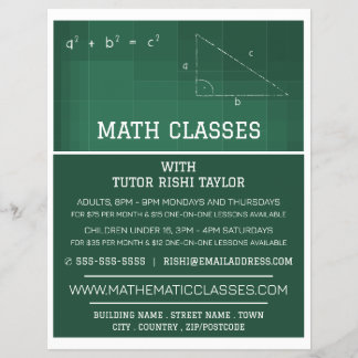 Prospectus 21,6 Cm X 24,94 Cm Mathématique Chalkboard, Math Classes Publicité