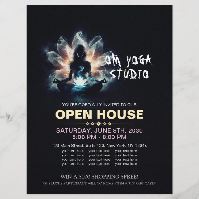 Prospectus 21,6 Cm X 24,94 Cm Méditation de l'instructeur de yoga Pose de la Mis (Devant)