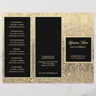 Prospectus 21,6 Cm X 24,94 Cm Menu et prix Gold et Black