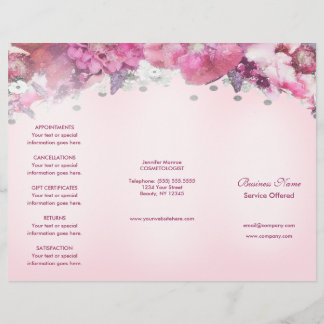 Prospectus 21,6 Cm X 24,94 Cm Menu & Tarifs Rose Blush