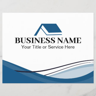 Prospectus 21,6 Cm X 24,94 Cm Minimal Blue Real Estate Agent House Logo