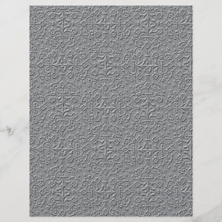 PROSPECTUS 21,6 CM X 24,94 CM MLE MÉTALIQUE ARGENT GRAY DÉCORATIF EMBOSSÉ P