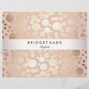 Prospectus 21,6 Cm X 24,94 Cm Mode et Beauté motif tacheté or et rose