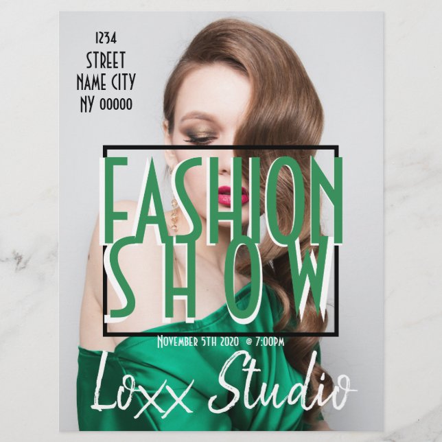 Prospectus 21,6 Cm X 24,94 Cm Mode Show Modèle Vêtements (Devant)