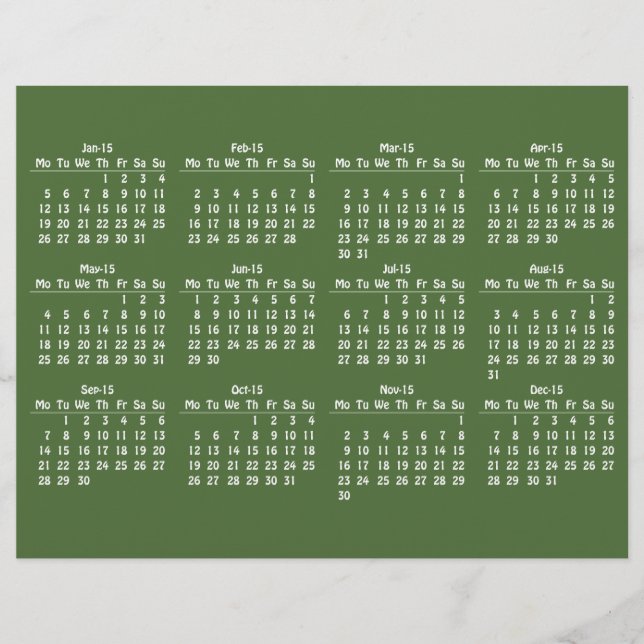 Prospectus 21,6 Cm X 24,94 Cm modèle calendrier 2015 (Devant)