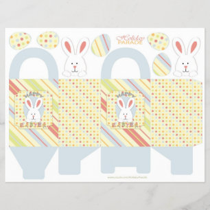 Prospectus 21,6 Cm X 24,94 Cm Modèle de boîte de lapin de Pâques