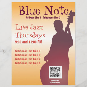 Prospectus 21,6 Cm X 24,94 Cm Modèle de dépliant Evénement Groupe de Jazz