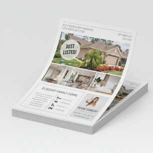 Prospectus 21,6 Cm X 24,94 Cm Modèle de Flyer de Marketing Immobilier à Vendre