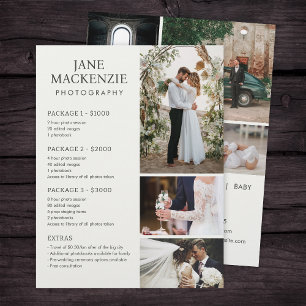 Prospectus 21,6 Cm X 24,94 Cm Modèle de Flyer de Tarifs de Services de Photograp