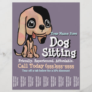 Prospectus 21,6 Cm X 24,94 Cm Modèle de flyer pour garde de CHIEN Mignon
