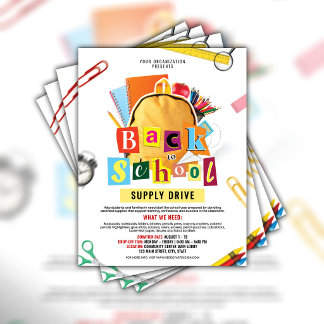 Prospectus 21,6 Cm X 24,94 Cm Modèle de flyer pour la collecte de fournitures sc