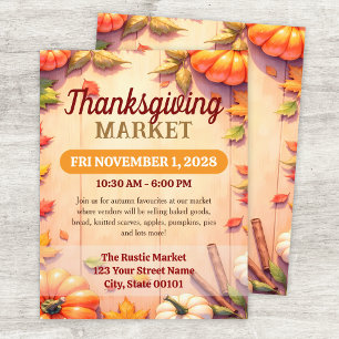 Prospectus 21,6 Cm X 24,94 Cm Modèle de flyer pour le marché de Thanksgiving d'a